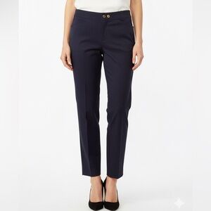 Lauren Ralph Lauren Cotton Spandex Navy 2 Snap straight Leg Trouser Pants 4